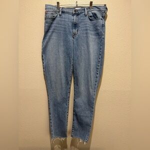 Hudson Blair High Rise Super Skinny Ankle Jeans - Raw Hem - Size 32 - Light Wash